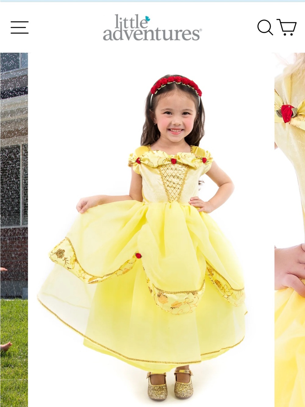 Little Adventures Yellow Princess Theater Costume Dress for Kids